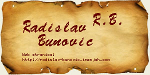 Radislav Bunović vizit kartica